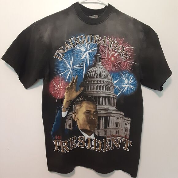 Barack Obama Presidential Inauguration T-Shirt Black L Large 44TH PRESIDENT 2009 - Picture 1 of 10